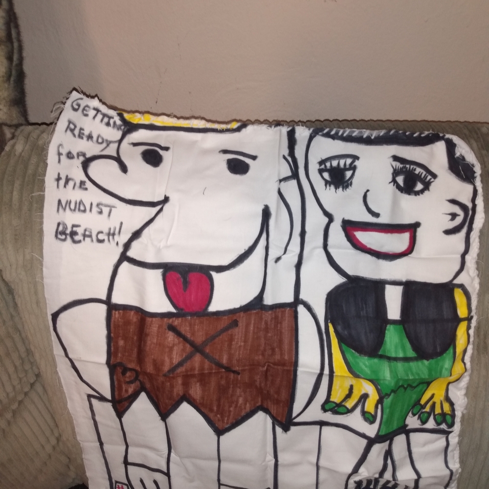 Barney And Betty Rubble Pillow Or Wall Hanging